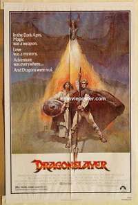 n553 DRAGONSLAYER one-sheet movie poster '81 cool Jeff Jones fantasy art!