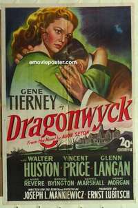 n554 DRAGONWYCK one-sheet movie poster '46 Gene Tierney, Vincent Price