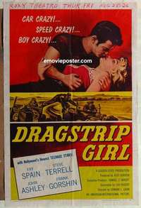 n555 DRAGSTRIP GIRL one-sheet movie poster '57 classic car movie!