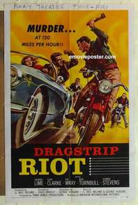 n556 DRAGSTRIP RIOT one-sheet movie poster '58 classic biker gangs!