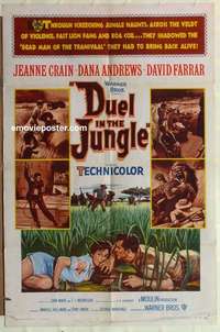 n561 DUEL IN THE JUNGLE one-sheet movie poster '54 Dana Andrews, Crain