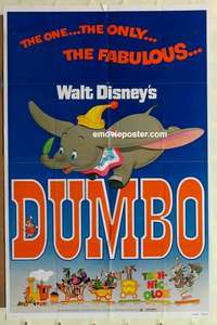 n562 DUMBO one-sheet movie poster R76 Walt Disney circus classic!