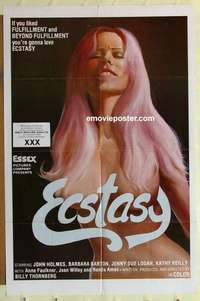 n568 ECSTASY one-sheet movie poster '77 great super sexy artwork!