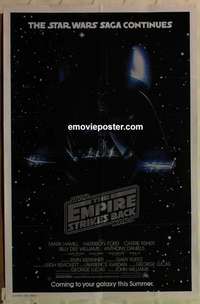n585 EMPIRE STRIKES BACK advance 1sh movie poster '80 George Lucas
