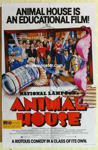 n084 ANIMAL HOUSE English one-sheet movie poster '78 John Belushi, Landis