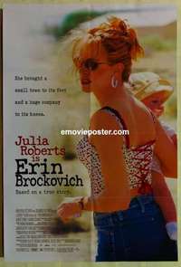n591 ERIN BROCKOVICH DS one-sheet movie poster '00 Julia Roberts, true!