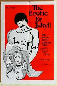 n592 EROTIC DR. JECKYLL one-sheet movie poster '76 Harry Reems, horror sex!
