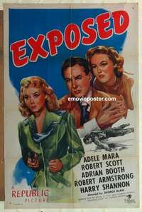 n611 EXPOSED one-sheet movie poster '47 Adele Mara, Robert Scott