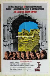 n618 FALL OF THE ROMAN EMPIRE one-sheet movie poster '64 Sophia Loren