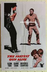 n631 FASTEST GUN ALIVE one-sheet movie poster R60s Glenn Ford, Jeanne Crain