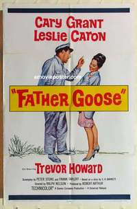 n633 FATHER GOOSE one-sheet movie poster '65 Cary Grant, Leslie Caron