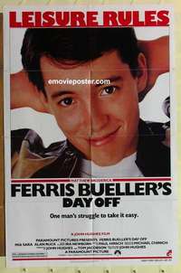 n643 FERRIS BUELLER'S DAY OFF one-sheet movie poster '86 Matthew Broderick