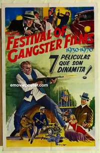 n645 FESTIVAL OF GANGSTER FILMS 1930-1970 one-sheet movie poster '70 Cagney