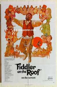 n648 FIDDLER ON THE ROOF one-sheet movie poster '72 Topol, Molly Picon