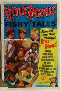 n664 FISHY TALES one-sheet movie poster R51 Our Gang, Little Rascals!