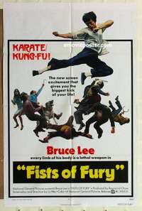 n665 FISTS OF FURY one-sheet movie poster '73 Bruce Lee, kung fu!