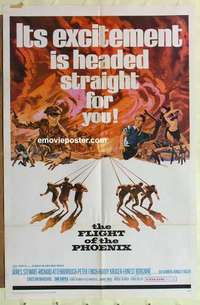 n675 FLIGHT OF THE PHOENIX one-sheet movie poster '66 James Stewart
