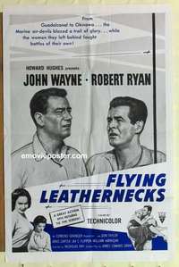 n680 FLYING LEATHERNECKS military one-sheet movie poster R60s John Wayne