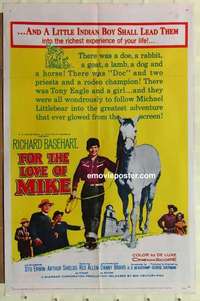 n691 FOR THE LOVE OF MIKE one-sheet movie poster '60 Richard Baseheart