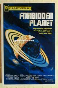 n697 FORBIDDEN PLANET one-sheet movie poster R72 great different image!