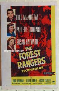 n701 FOREST RANGERS one-sheet movie poster R58 Fred MacMurray, Goddard