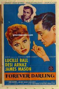 n702 FOREVER DARLING one-sheet movie poster '56 Desi Arnaz, I Love Lucy!