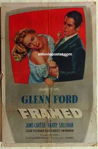 n711 FRAMED one-sheet movie poster '47 Glenn Ford, Janis Carter
