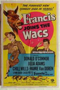 n713 FRANCIS JOINS THE WACS one-sheet movie poster '54 Donald O'Connor