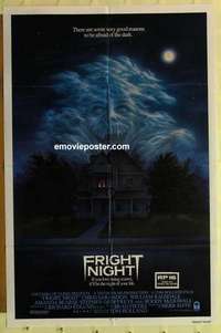 n726 FRIGHT NIGHT int'l one-sheet movie poster '85 great horror image!