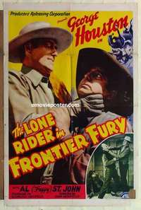 p242 LONE RIDER IN FRONTIER FURY one-sheet movie poster '41 George Houston