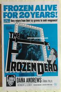 n737 FROZEN DEAD one-sheet movie poster '66 Dana Andrews, icy graves!
