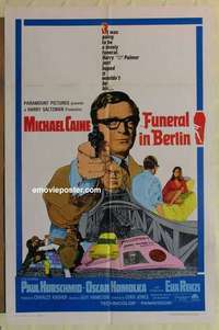 n740 FUNERAL IN BERLIN one-sheet movie poster '67 Michael Caine in Germany!
