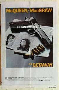 n761 GETAWAY one-sheet movie poster '72 Steve McQueen, Ali McGraw