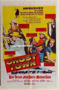 n763 GHOST TOWN signed one-sheet movie poster '56 John Doucette