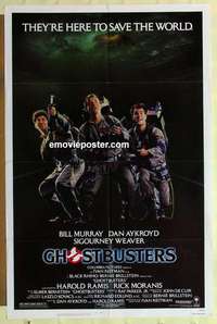 n764 GHOSTBUSTERS one-sheet movie poster '84 Bill Murray, Aykroyd, Ramis