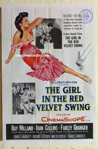 n780 GIRL IN THE RED VELVET SWING one-sheet movie poster '55 Joan Collins