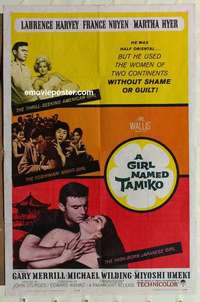 n783 GIRL NAMED TAMIKO one-sheet movie poster '62 Laurence Harvey, Sturges
