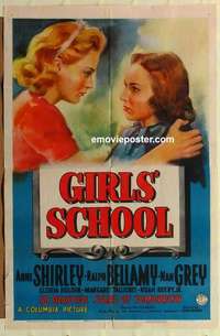 n788 GIRLS' SCHOOL one-sheet movie poster '38 Anne Shirley stone litho!