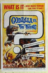 n809 GODZILLA VS THE THING one-sheet movie poster '64 Toho, The Thing!