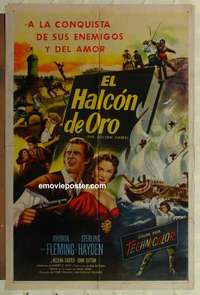 n813 GOLDEN HAWK Spanish/U.S. one-sheet movie poster '52 Rhonda Fleming, Sterling Hayden