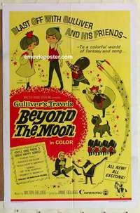 n862 GULLIVER'S TRAVELS BEYOND THE MOON one-sheet movie poster '66 anime!