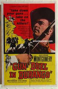 n863 GUN DUEL IN DURANGO one-sheet movie poster '57 George Montgomery