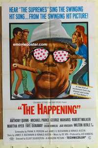 n890 HAPPENING one-sheet movie poster '67 Anthony Quinn pop art w/glasses!