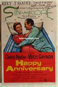 n892 HAPPY ANNIVERSARY one-sheet movie poster '59 David Niven, Gaynor
