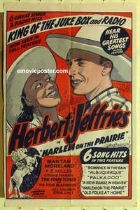 n900 HARLEM ON THE PRAIRIE one-sheet movie poster R48 Herb Jeffries