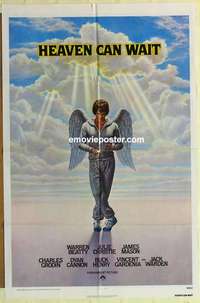 n918 HEAVEN CAN WAIT one-sheet movie poster '78 Warren Beatty, football!