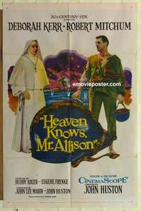 n919 HEAVEN KNOWS MR ALLISON English one-sheet movie poster '57 Mitchum