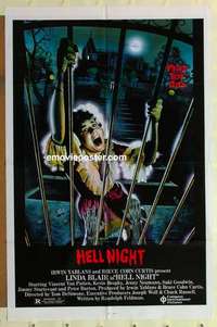 n924 HELL NIGHT one-sheet movie poster '81 Linda Blair, Jarvis artwork!!