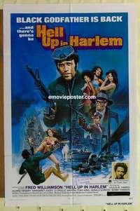 n925 HELL UP IN HARLEM one-sheet movie poster '74 Fred Williamson