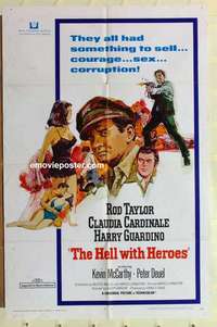 n926 HELL WITH HEROES one-sheet movie poster '68 Rod Taylor, Cardinale